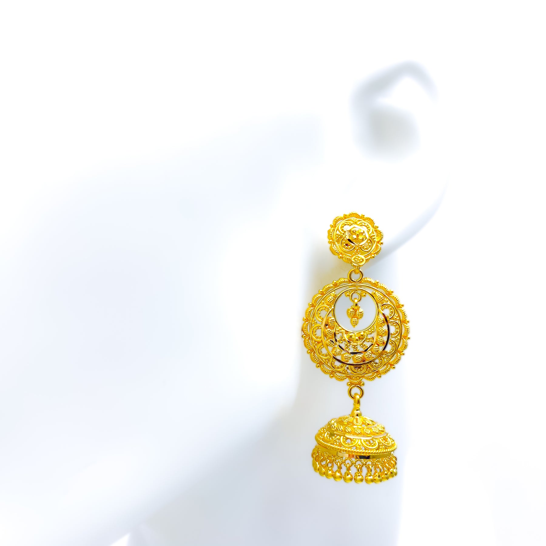 Efulgenz Indian Jewelry Traditional Gold Tone Filigree Big Dangle Lotus  Earrings for Women - Walmart.com